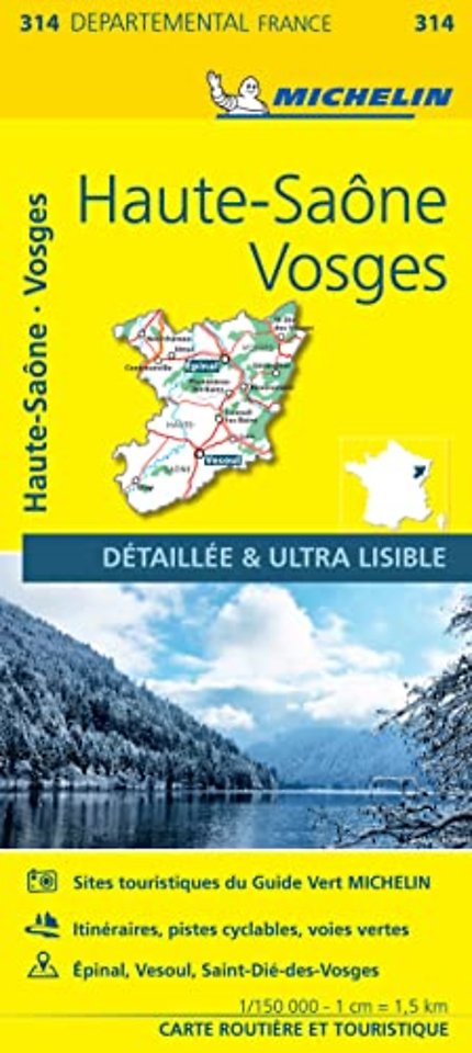 Haute-Saone Vosges - Michelin Local Map 314
