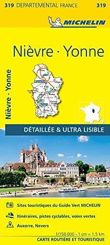 Nievre, Yonne - Michelin Local Map 319
