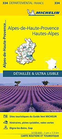 Alpes-de-Haute-Provence, Hautes-Alpes - Michelin Local Map 334