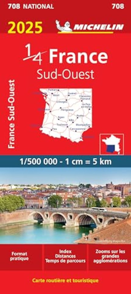 Southwestern France 2025 - Michelin National Map 708