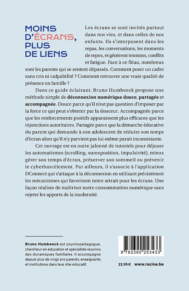 Moins d'écrans, plus de liens