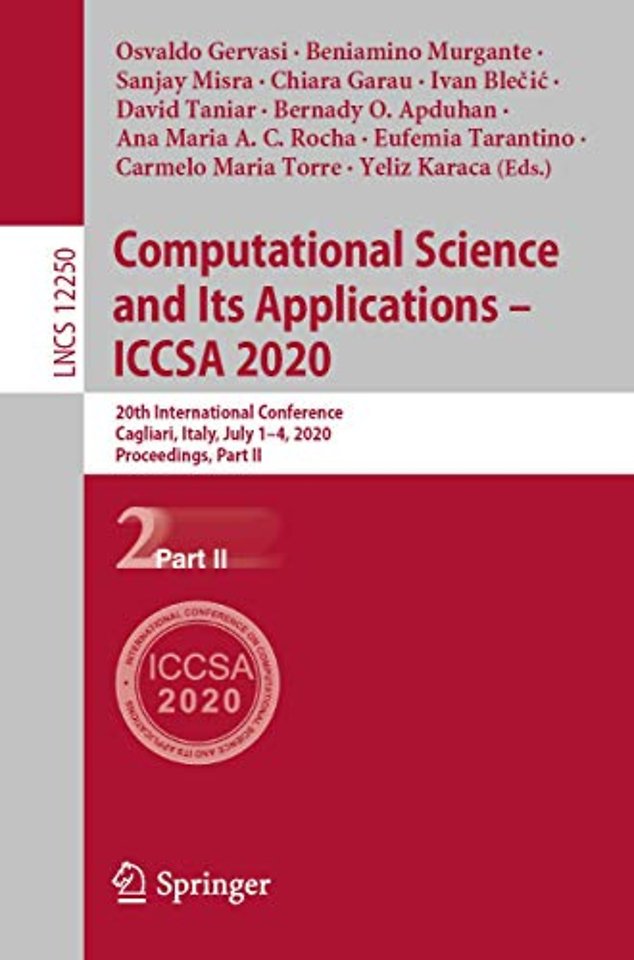 Computational Science and Its Applications – ICCSA 2020