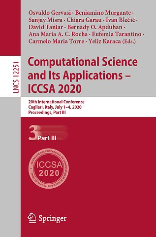Computational Science and Its Applications – ICCSA 2020
