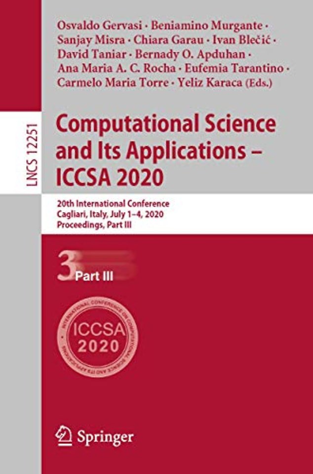 Computational Science and Its Applications – ICCSA 2020