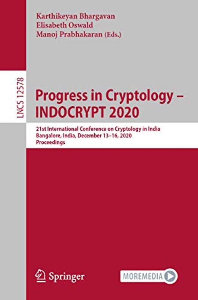 Progress in Cryptology – INDOCRYPT 2020