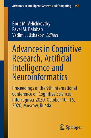 Advances in Cognitive Research, Artificial Intelligence and Neuroinformatics