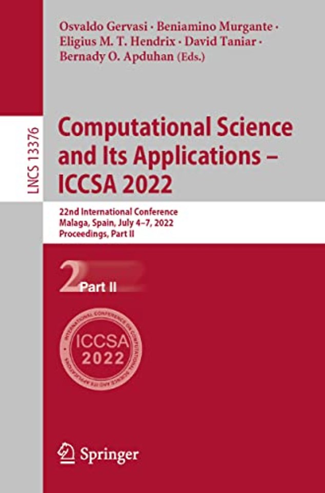 Computational Science and Its Applications – ICCSA 2022