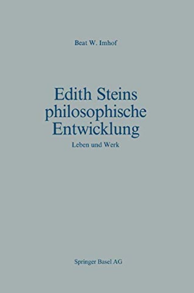 Edith Steins philosophische Entwicklung
