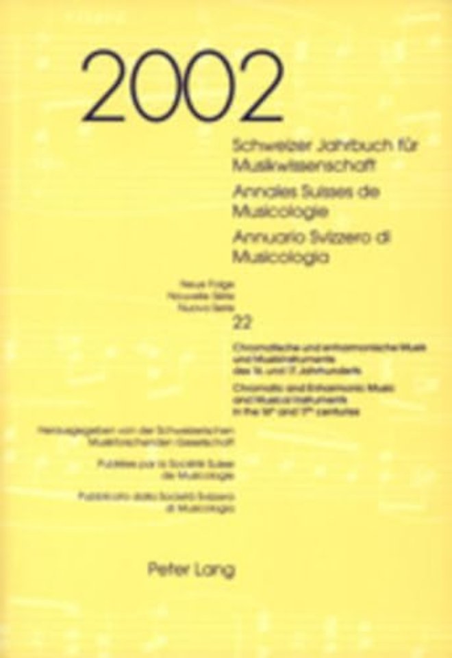 Schweizer Jahrbuch Fuer Musikwissenschaft Annales Suisses de Musicologie Annuario Svizzero di Musicologia
