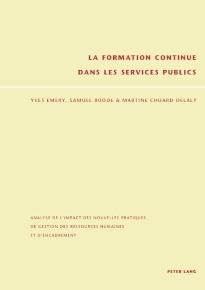 La formation continue dans les services publics