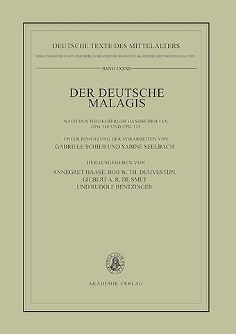 Der deutsche Malagis nach den Heidelberger Hands – Unter Benutzung der Vorarbeiten von Gabriele Schieb und Sabine Seelbach