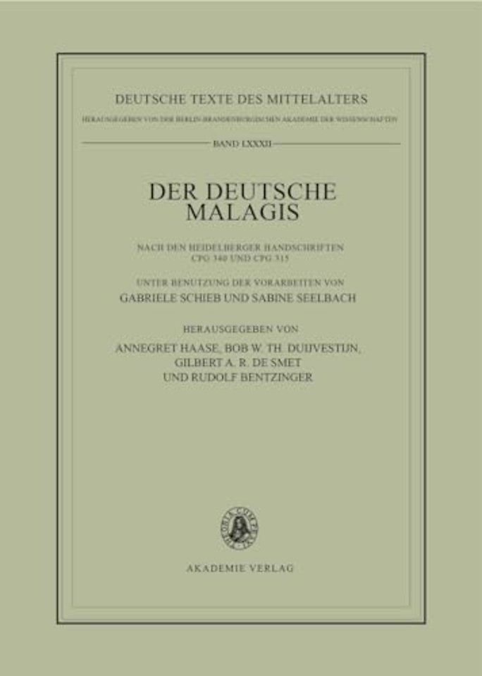 Der deutsche Malagis nach den Heidelberger Hands – Unter Benutzung der Vorarbeiten von Gabriele Schieb und Sabine Seelbach