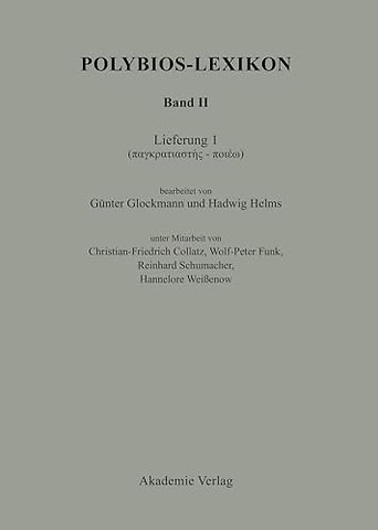 Polybios-Lexikon, Band II, Lieferung 1