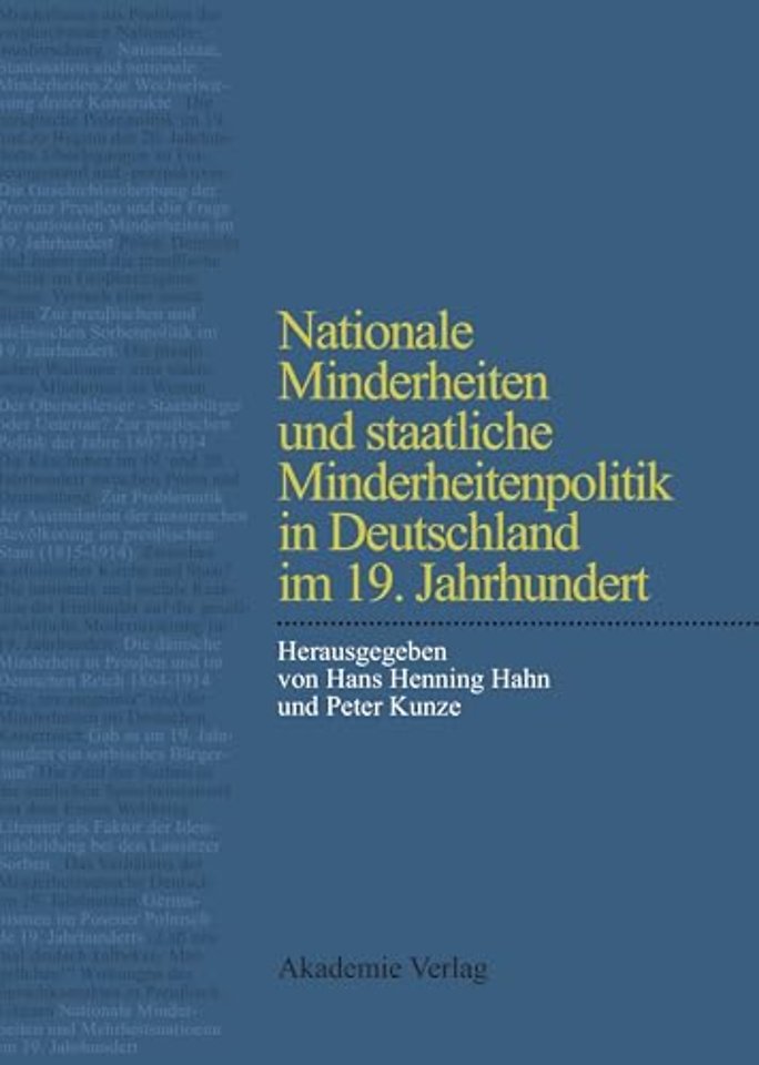 Nationale Minderheiten und staatliche Minderheitenpolitik in Deutschland im 19. Jahrhundert