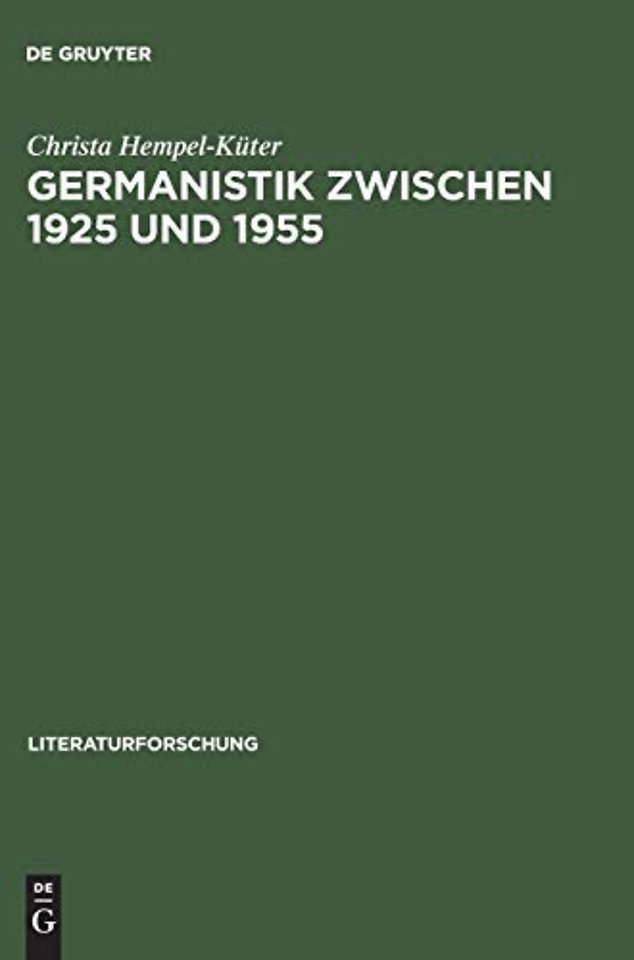 Germanistik zwischen 1925 und 1955 – Studien zur Welt der Wissenschaft am Beispiel von Hans Pyritz