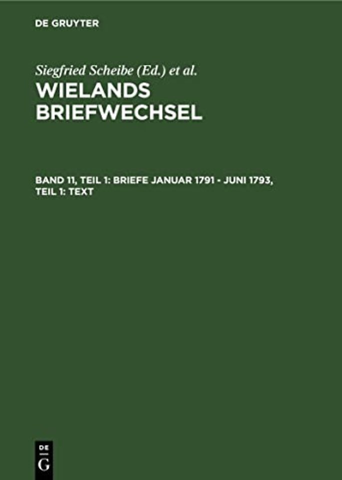 Briefe Januar 1791 – Juni 1793, Teil 1: Text