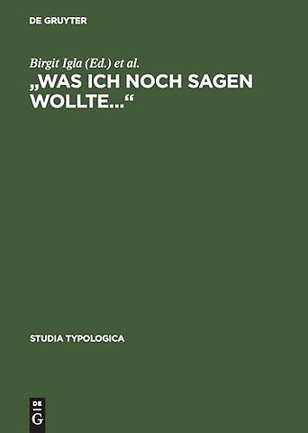 "Was ich noch sagen wollte"? – A multilingual Festschrift for Norbert Boretzky on occasion of his 65 th birthday
