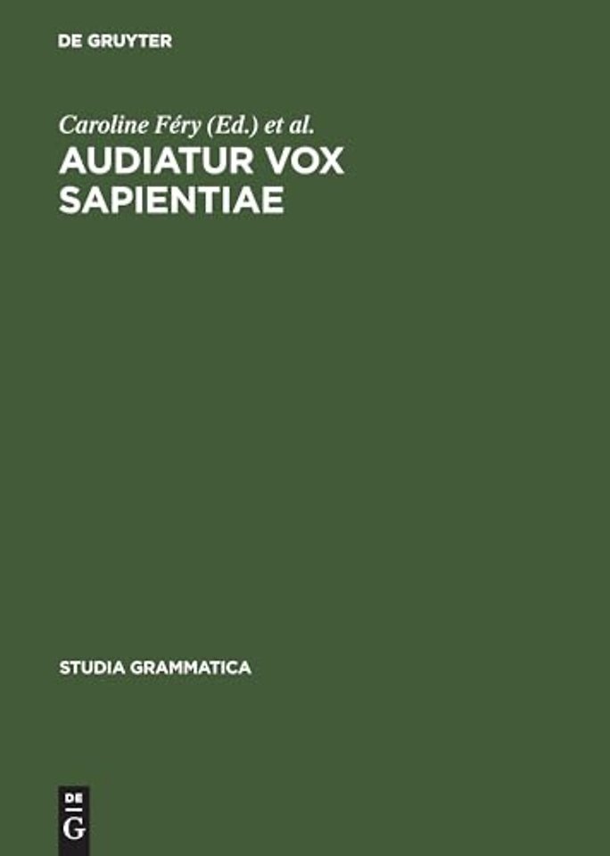 Audiatur Vox Sapientiae – A Festschrift for Arnim von Stechow