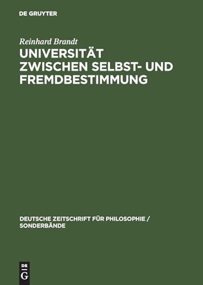 Universitat Zwischen Selbst- Und Fremdbestimmung