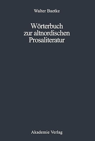 Wörterbuch zur altnordischen Prosaliteratur