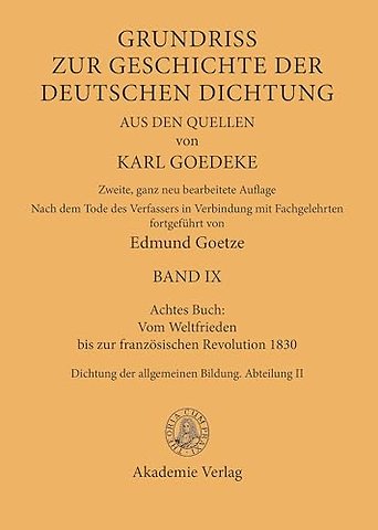 Achtes Buch: Vom Weltfrieden bis zur französisch – Dichtung der allgemeinen Bildung. Abteilung II