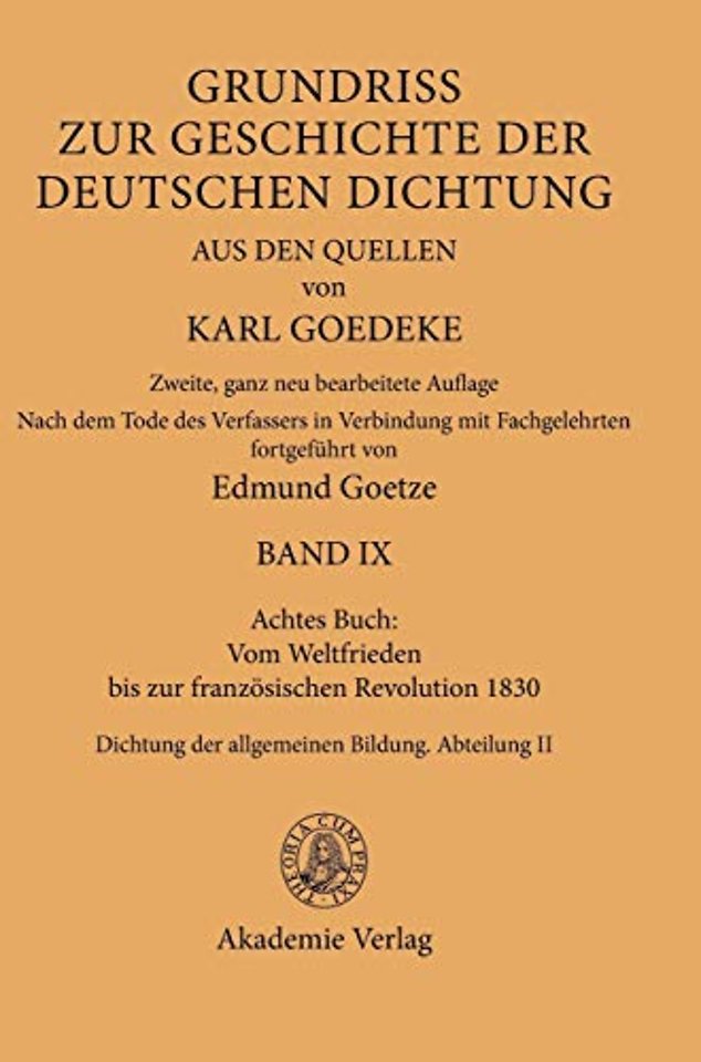Achtes Buch: Vom Weltfrieden bis zur französisch – Dichtung der allgemeinen Bildung. Abteilung II
