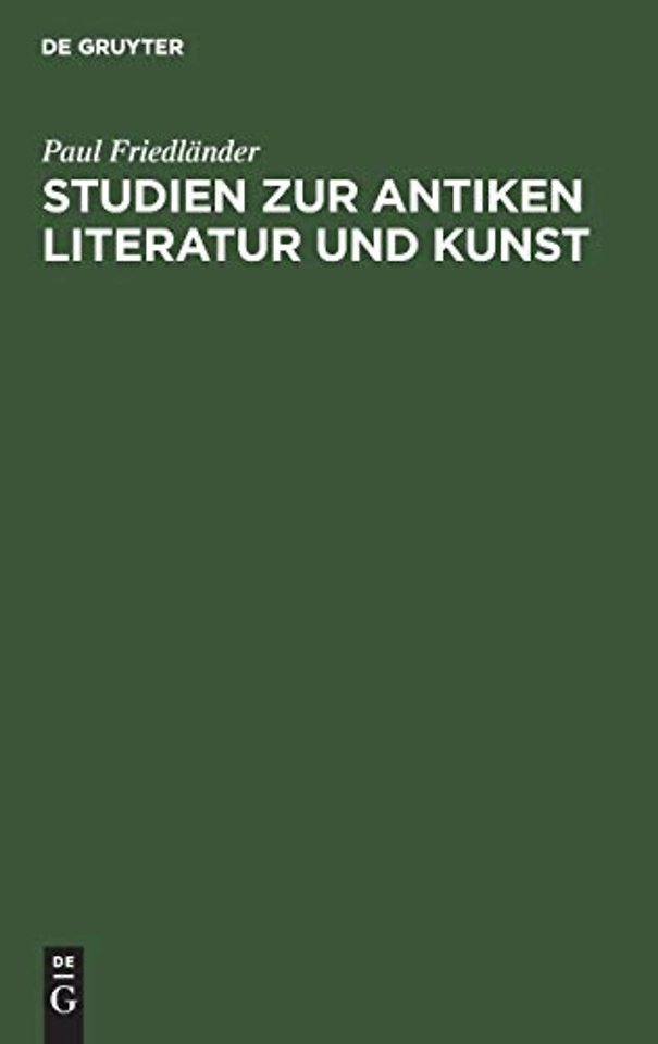 Studien Zur Antiken Literatur Und Kunst