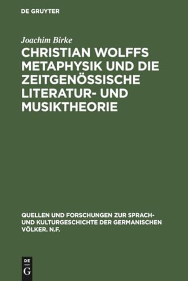 Christian Wolffs Metaphysik und die zeitgenössis – Gottsched, Scheibe, Mizler