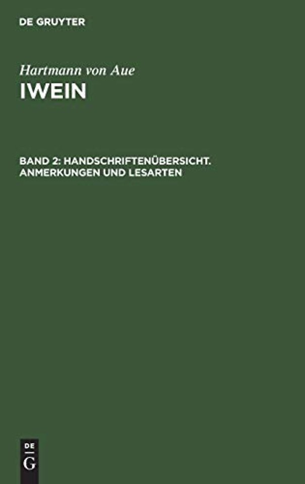 Handschriftenubersicht. Anmerkungen und Lesarten