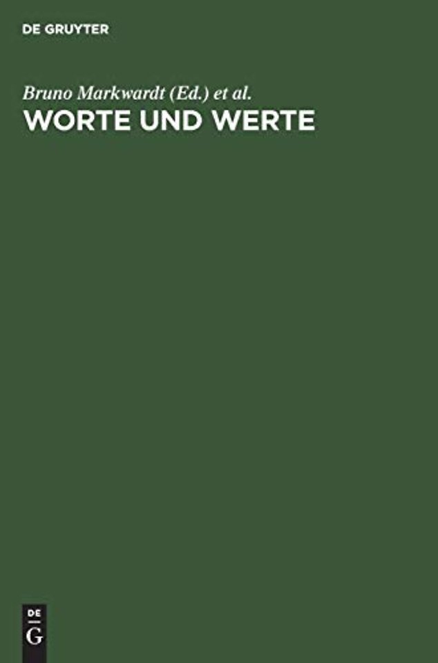 Worte und Werte – Bruno Markwardt zum 60. Geburtstag
