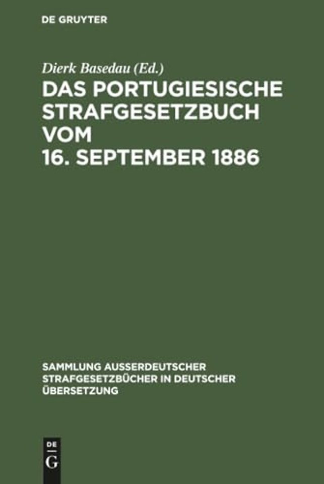 Das Portugiesische Strafgesetzbuch vom 16. September 1886