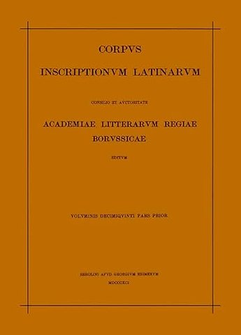 Corp Inscr Lat Vol 15 Pars 1 Nd