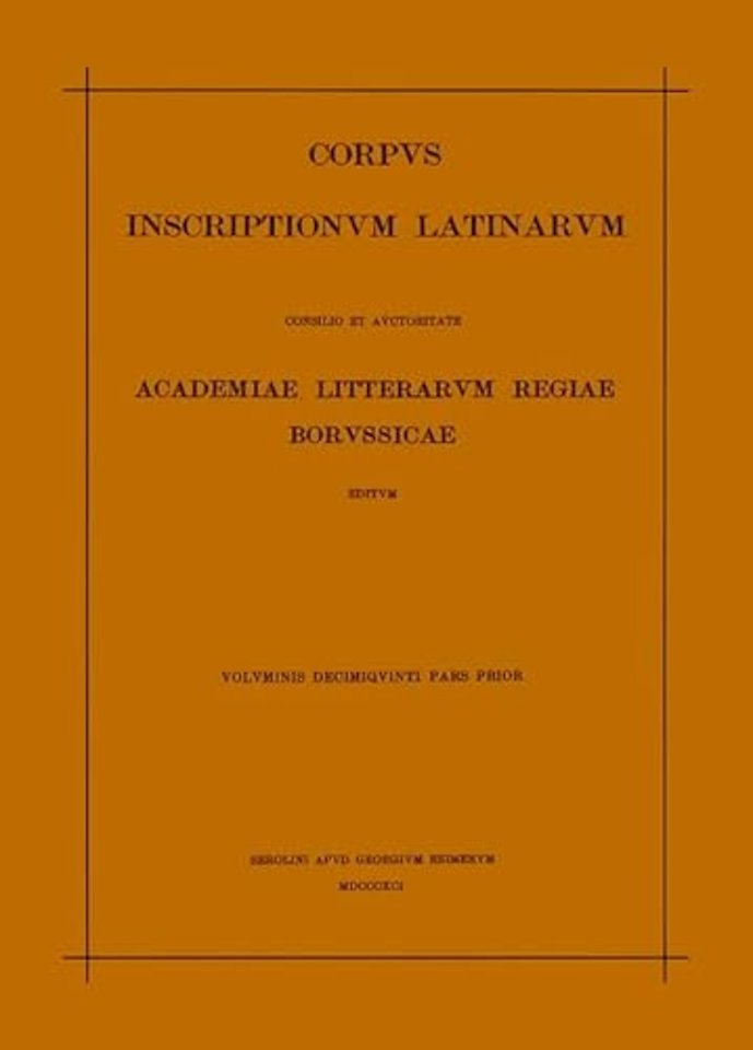 Corp Inscr Lat Vol 15 Pars 1 Nd