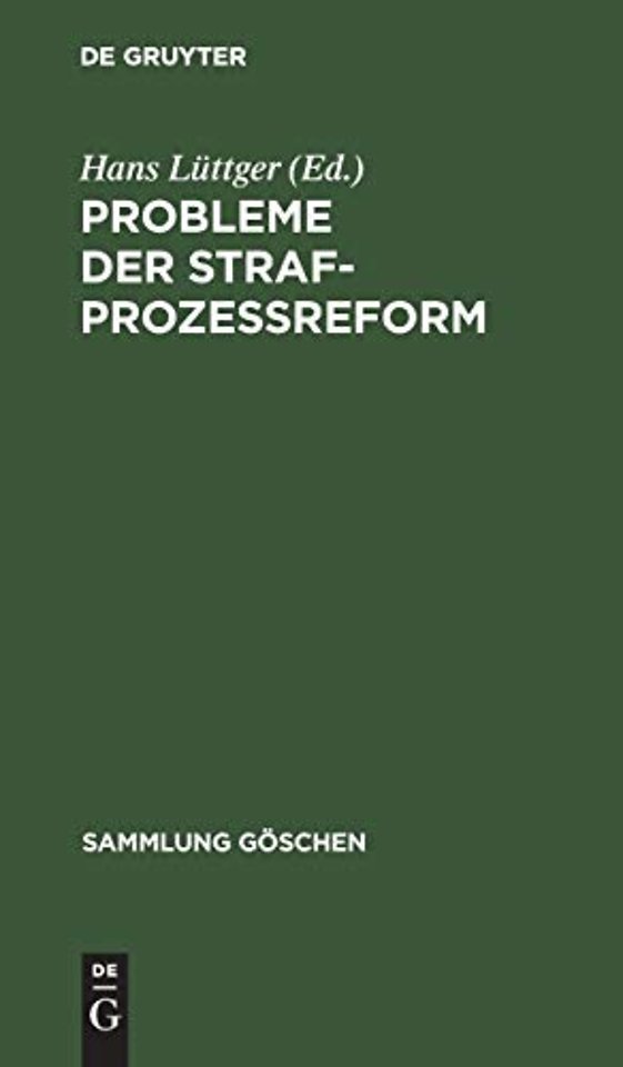 Probleme der Strafprozeßreform