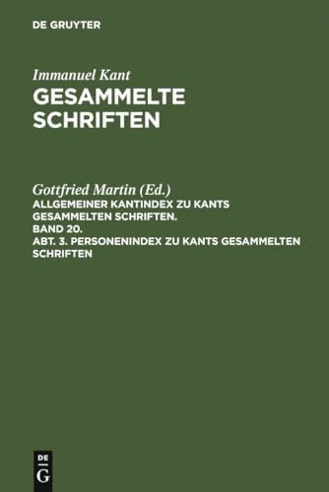 Personenindex Zu Kants Gesammelten Schriften