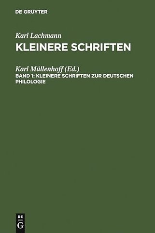 Kleinere Schriften Zur Deutschen Philologie