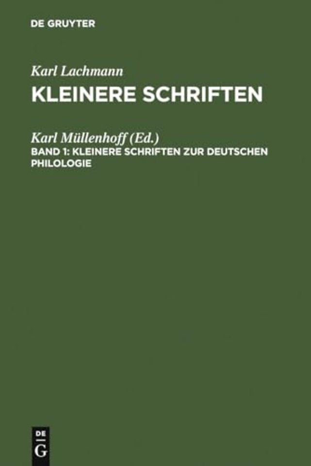 Kleinere Schriften Zur Deutschen Philologie
