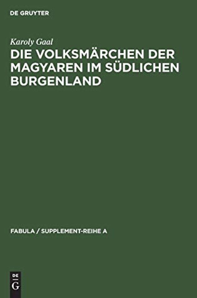 Die Volksmarchen der Magyaren im sudlichen Burgenland