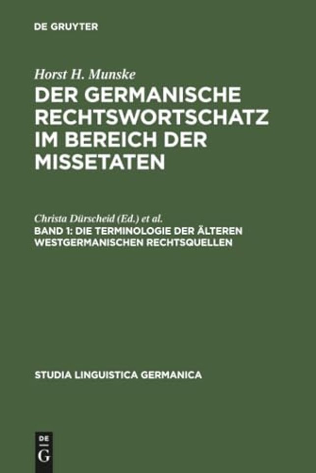 Die Terminologie der alteren westgermanischen Rechtsquellen