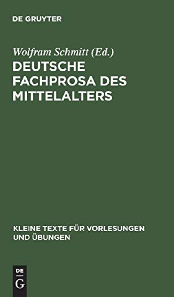 Deutsche Fachprosa des Mittelalters – Ausgewählte Texte