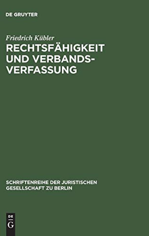 Rechtsfahigkeit und Verbandsverfassung