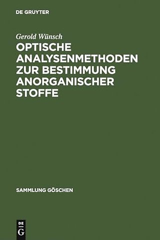 Optische Analysenmethoden zur Bestimmung anorganischer Stoffe