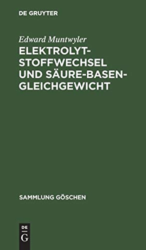 Elektrolytstoffwechsel und Saure-Basen-Gleichgewicht