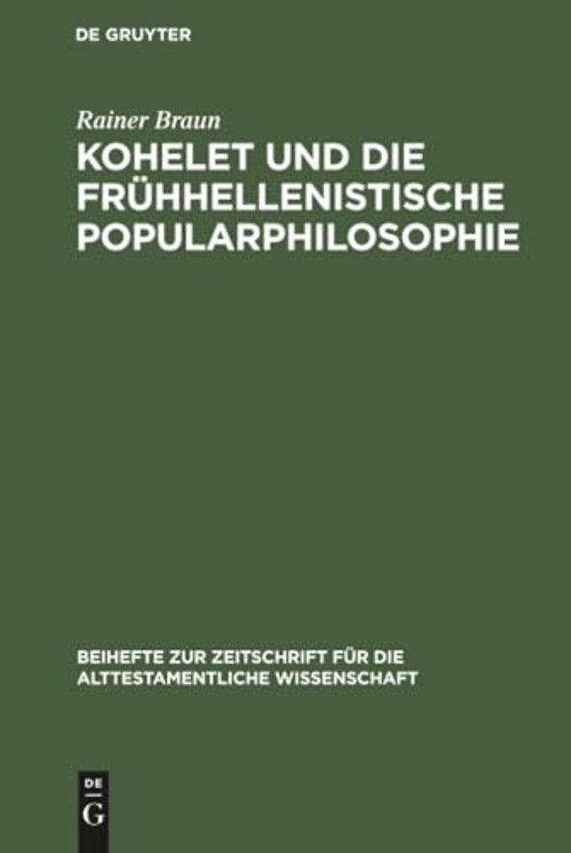 Kohelet und die frühhellenistische Popularphilosophie