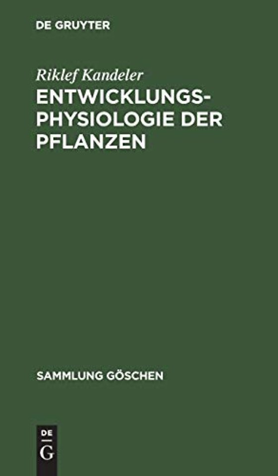 Entwicklungsphysiologie der Pflanzen
