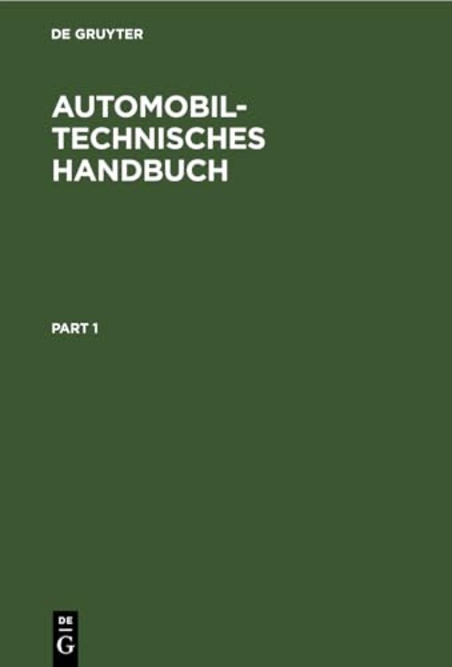 Automobiltechnisches Handbuch – Ergänzungsband zur 18. Auflage