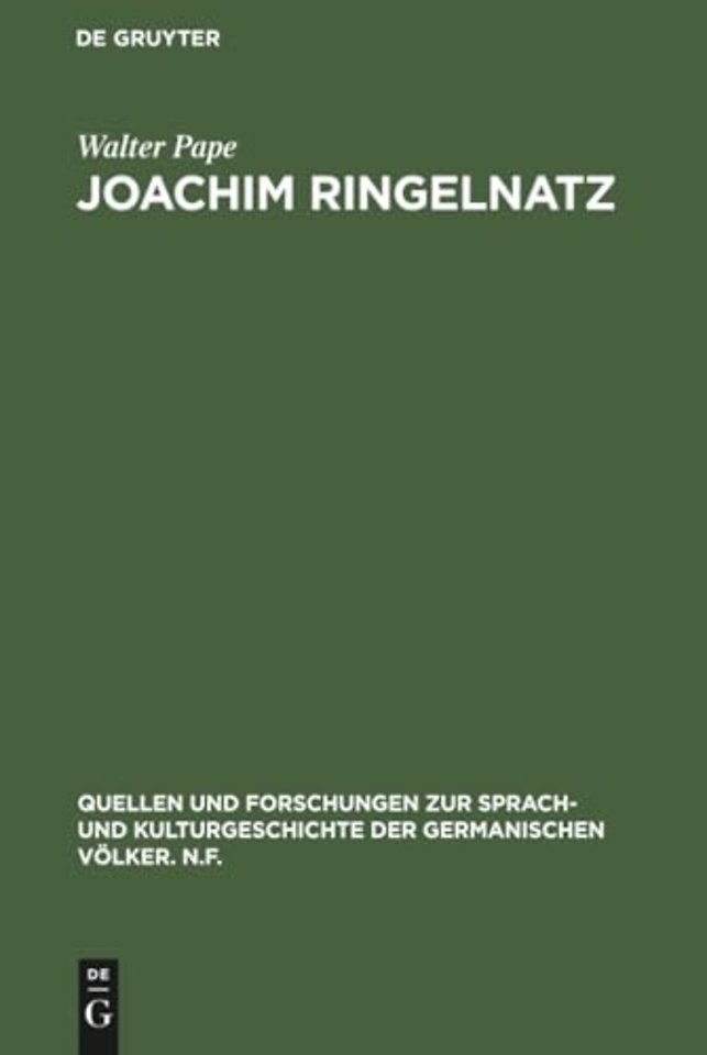Joachim Ringelnatz – Parodie und Selbstparodie in Leben und Werk. Mit einer Joachim–Ringelnatz–Bibliographie und einem Verzeic