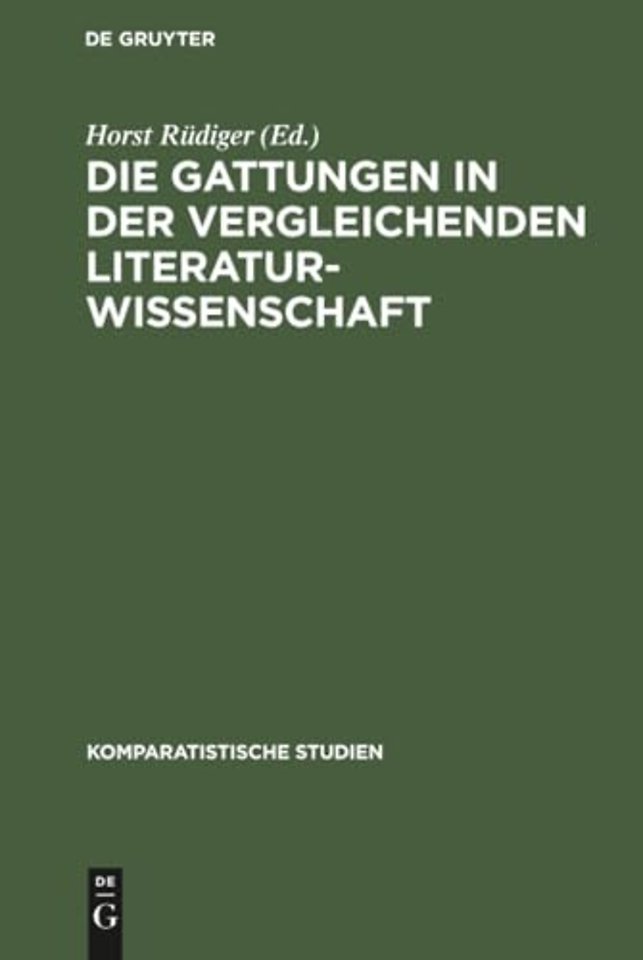 Die Gattungen in der vergleichenden Literaturwissenschaft