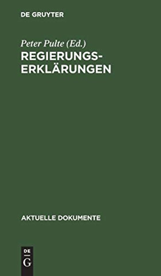 Regierungserklärungen – 1949–1973