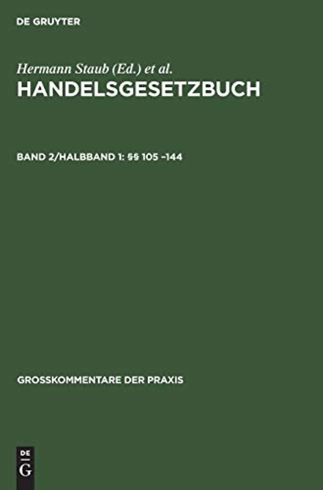 §§ 105 –144 – Register für die Halbbände 1 und 2